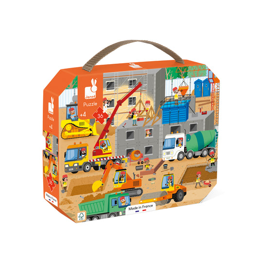 Janod Puzzel – Op de Bouwplaat 36 stukjes
