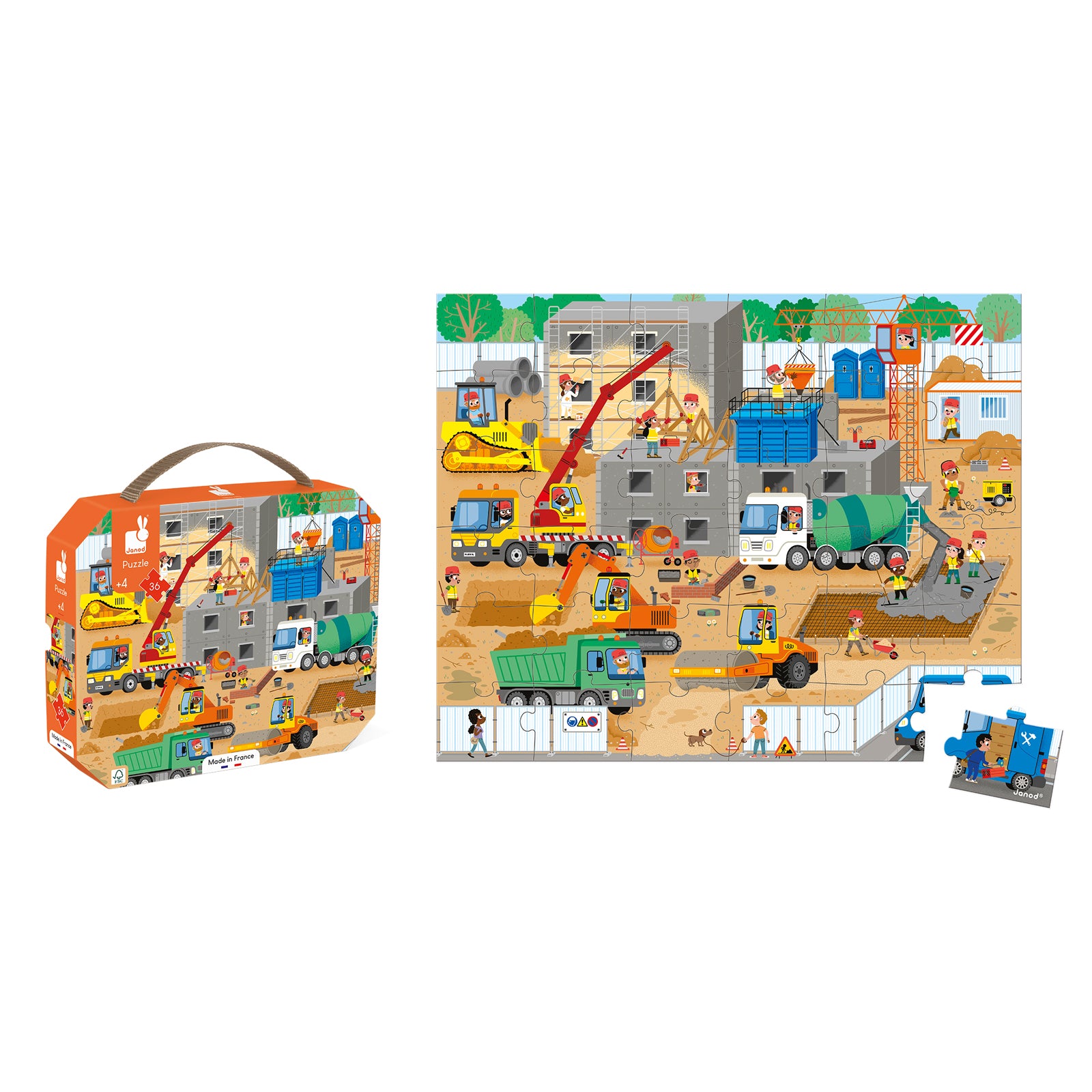 Janod Puzzel – Op de Bouwplaat 36 stukjes