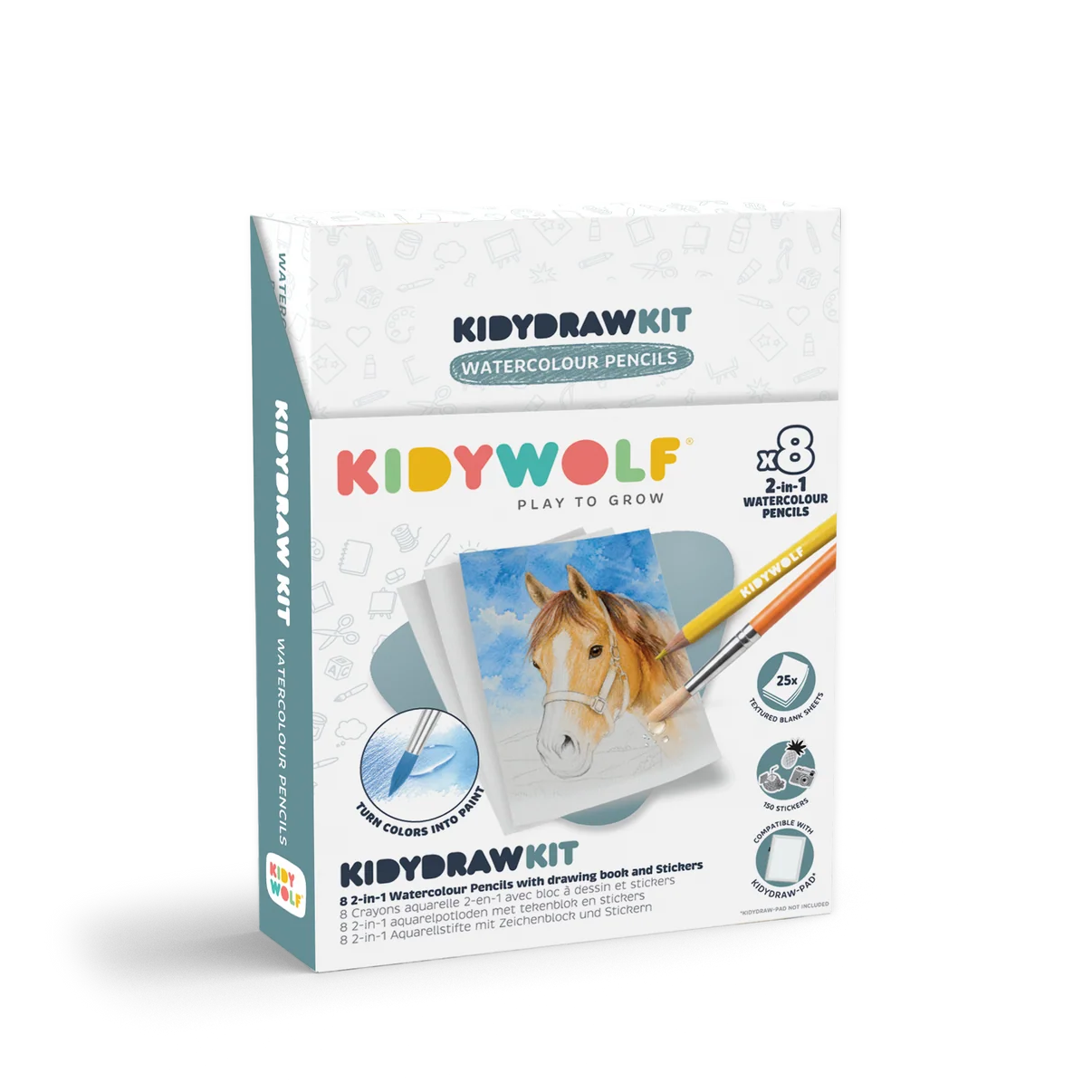 KidyWolf Tekenset Kidydraw Kit - Aquarel