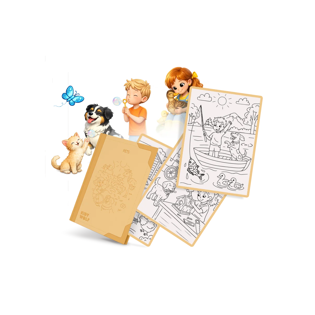 KidyWolf KIDYDRAW PAD Refill pack “Pets”