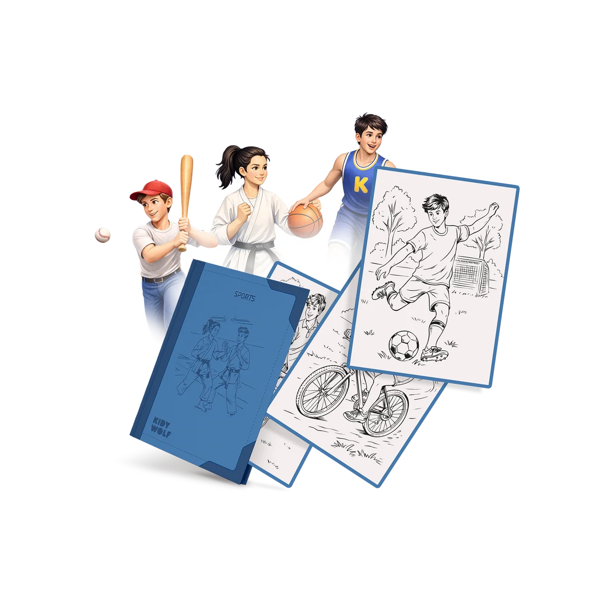 KidyWolf KIDYDRAW PAD Refill pack “Sports” > 8 jaar