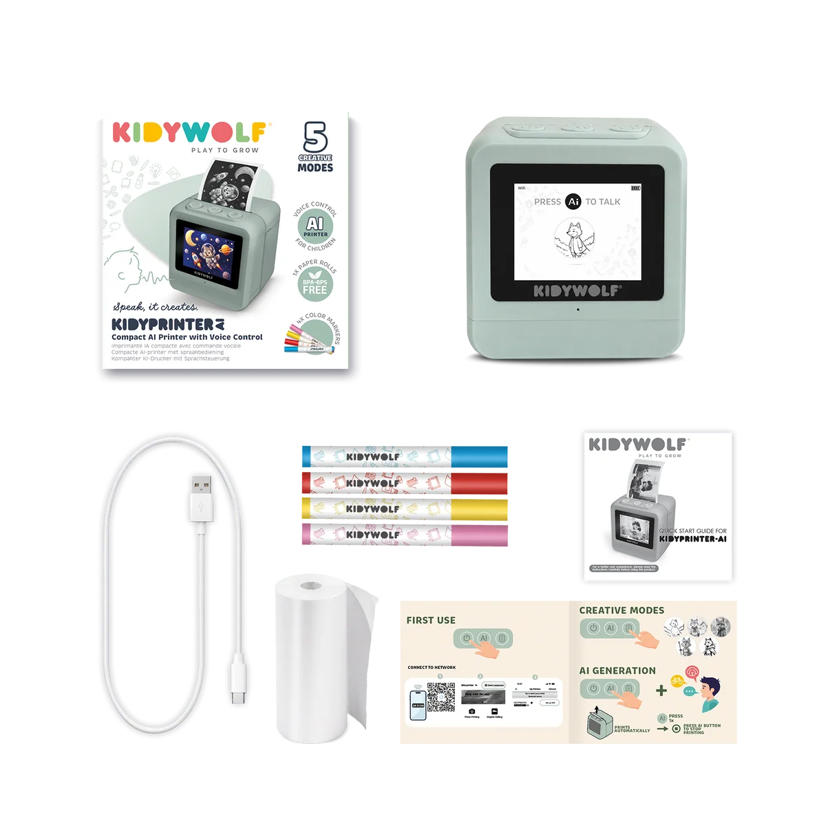 Kidywolf KIDYPRINTER - AI Mini printer