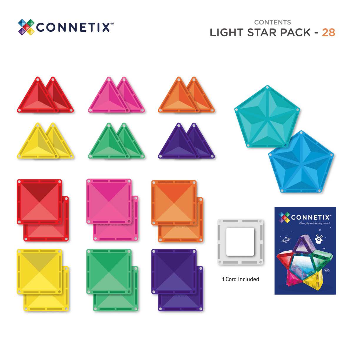 Connetix Light Star Pack 28 pc - PRE ORDER!