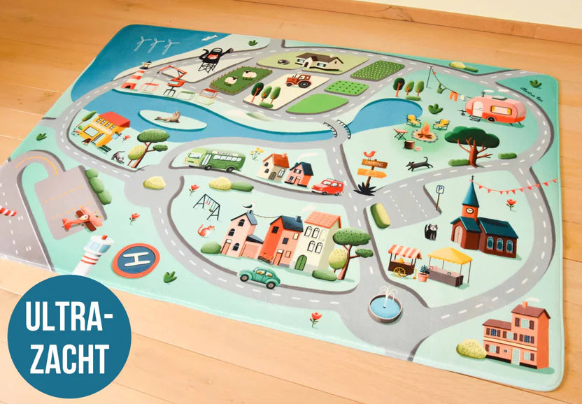 Mats & Joy Speelkleed - Thema Roadtrip Auto (130x180cm) ALLEEN IN DE WINKEL