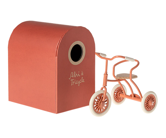 Maileg Driewieler voor muizen, Abri à tricycle, koraalroze