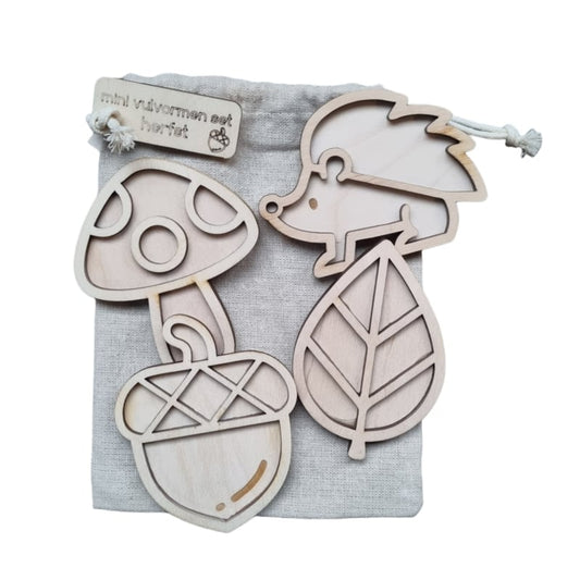 Kiddi - 4 Houten Vulvormen set - Herfst