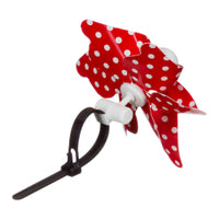 Fiets propeller windmolen rood met witten stippen