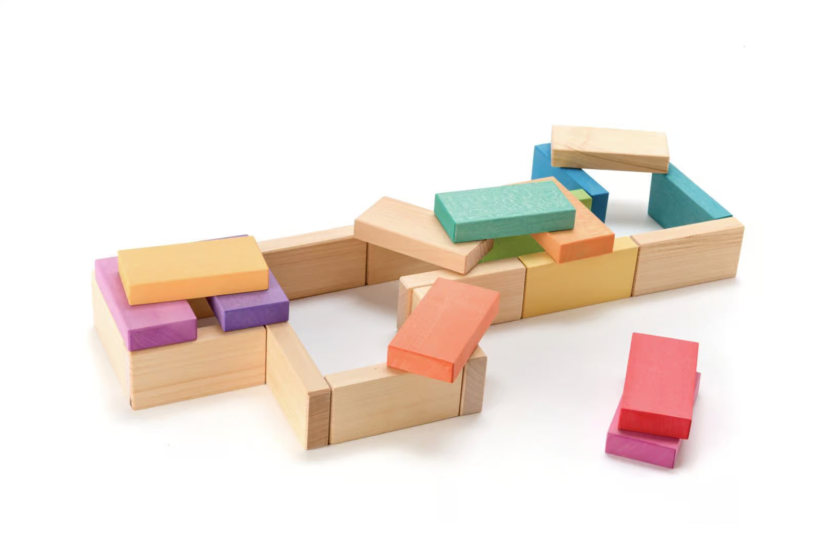 Ocamora 12 houten blokken regenboog - boards Large