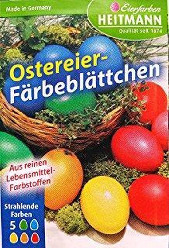 Paaseieren verf tabletten in 5 kleuren