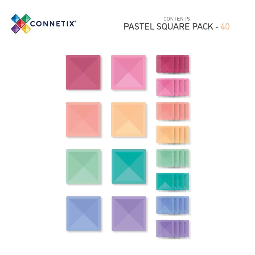 Connetix Pastel Vierkant Pakket 40 st