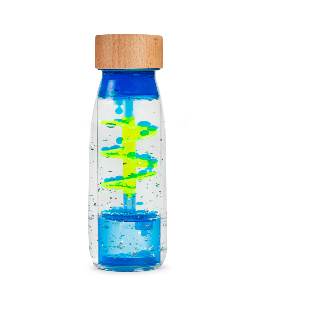 Petit Boum – Sensorische fles – Spiraal Blauw