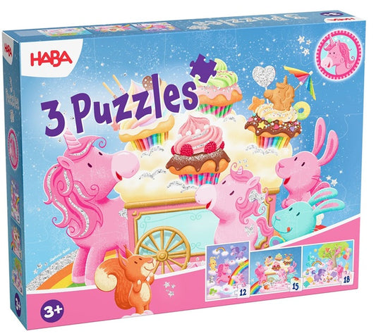 Haba Eenhoorn Flonkerglans: 3 Puzzels (3+)