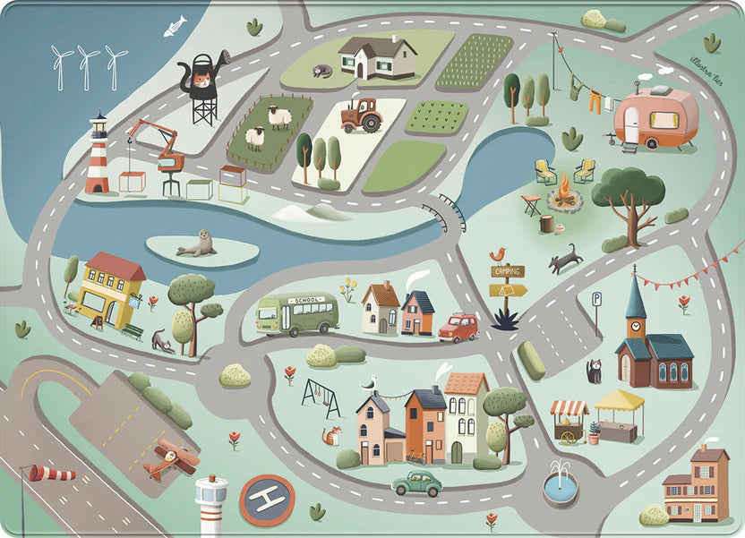 Mats & Joy Speelkleed - Thema Roadtrip Auto (130x180cm) ALLEEN IN DE WINKEL