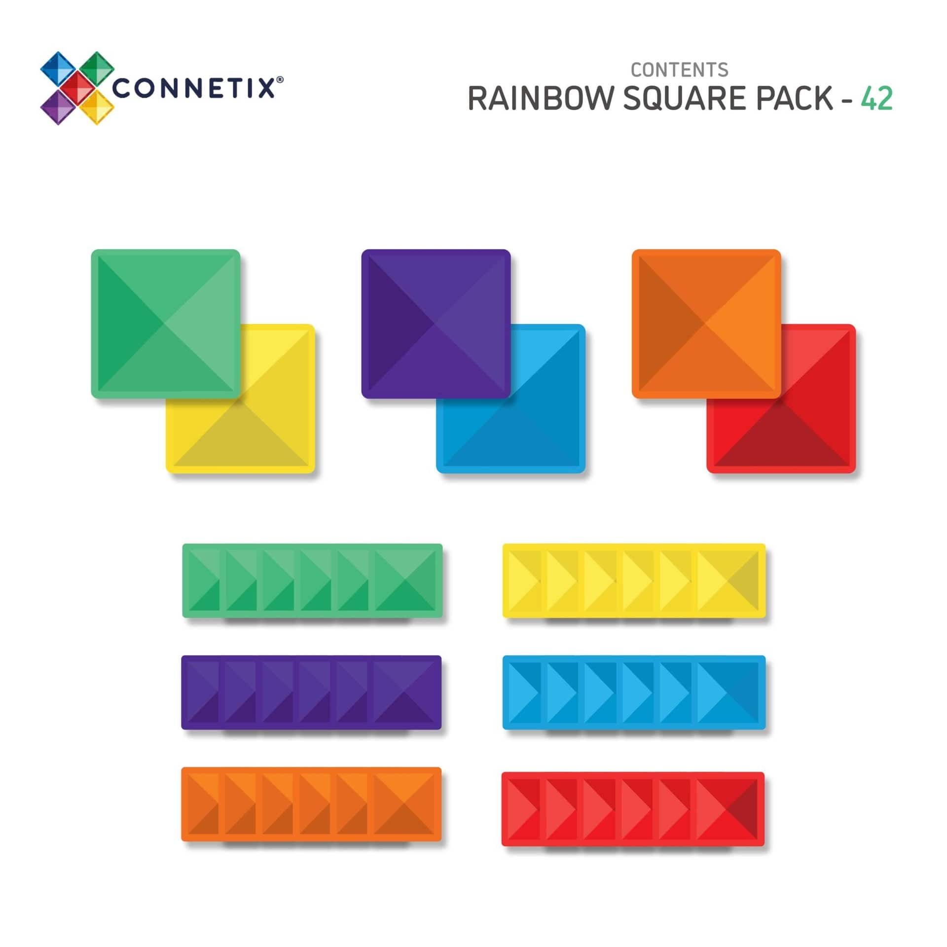 Connetix Rainbow Square Pack 42 st