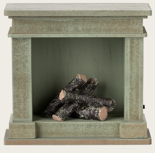 Maileg open haard - Dusty green