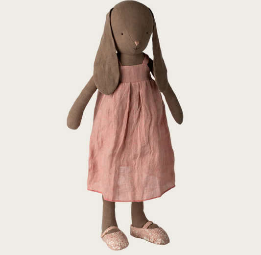 Maileg Bunny, Size 4 - Brown - Dress and shoes