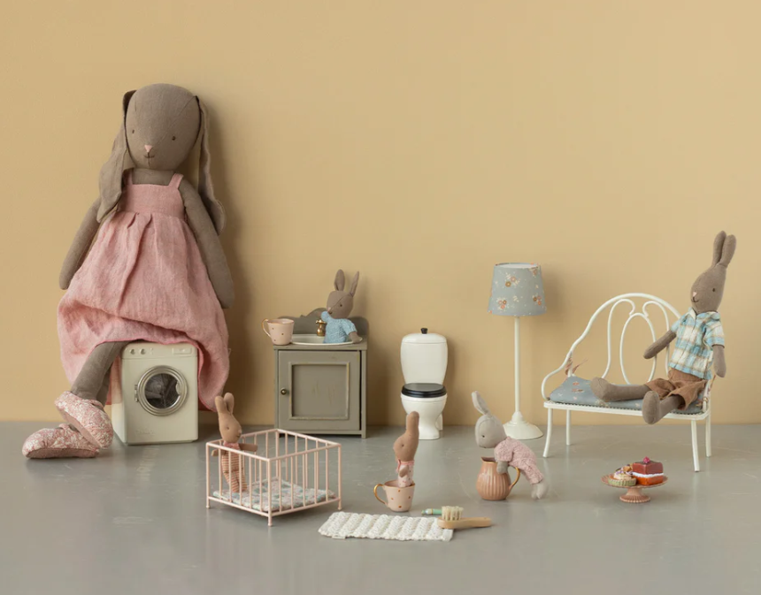 Maileg Bunny, Size 4 - Brown - Dress and shoes