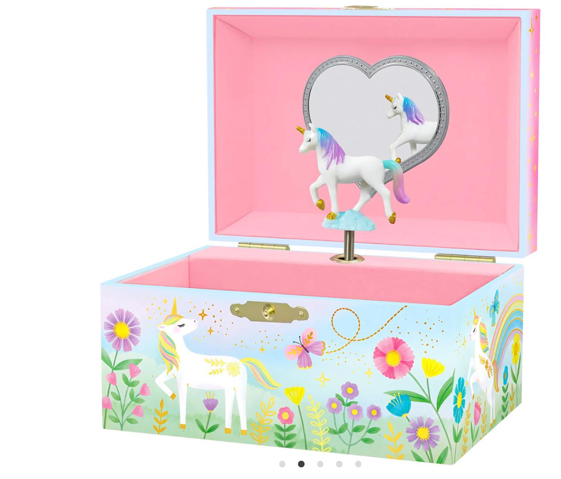 Giggle & Honey: Muziekdoos Juwelen - Bloemen Eenhoorn - Walz Of The Flowers