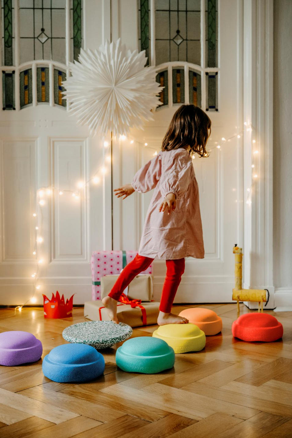 Stapelstein Special Rainbow Set Pastel + gratis Blush Balance Board