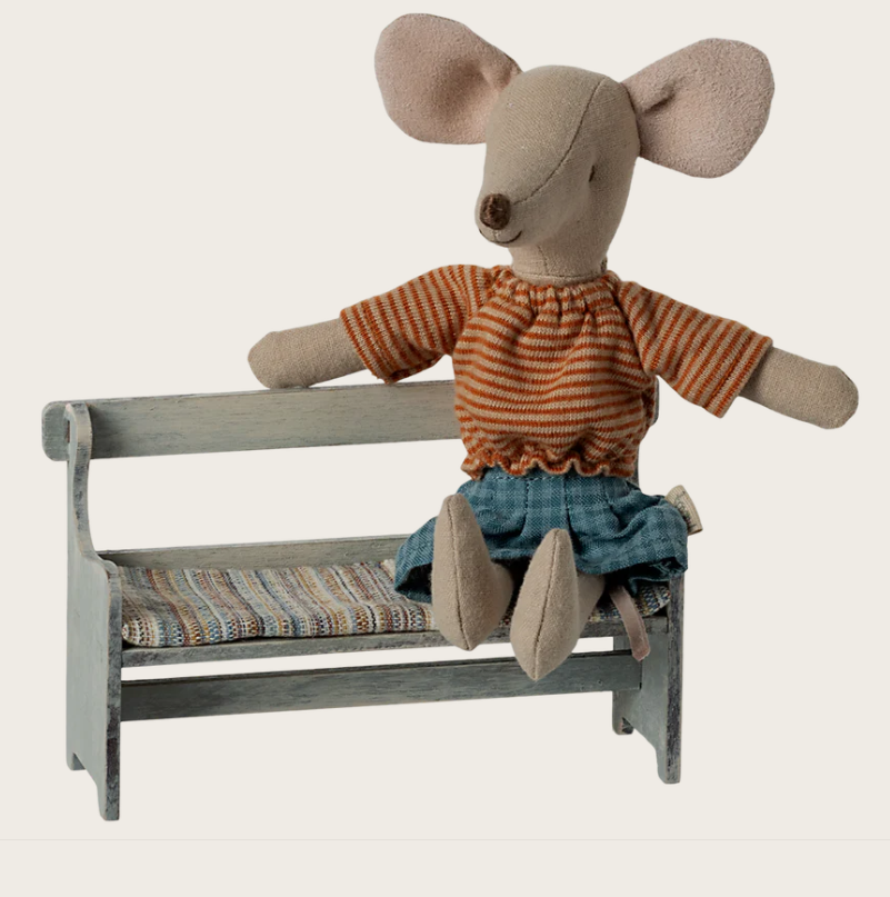 Maileg Bench, Mouse - Vintage off white