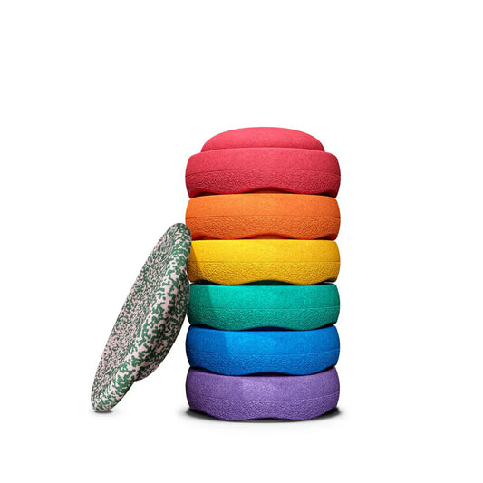 Stapelstein Special Rainbow Set Classic + gratis Blush Balance Board