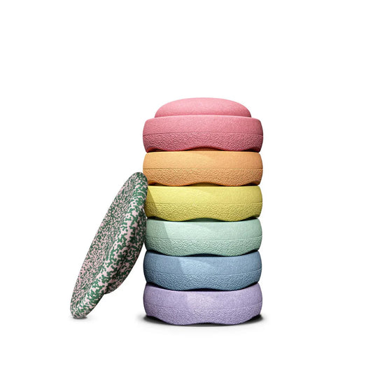 Stapelstein Special Rainbow Set Pastel + gratis Blush Balance Board
