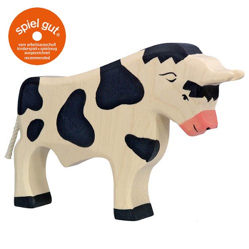 Holztiger Boerderijdieren Stier, zwart (80000)