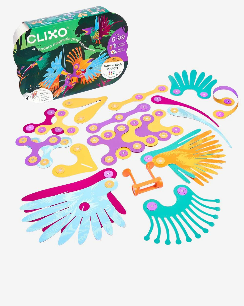Clixo Tropical Birds Magnetisch Bouwset 24 stuks