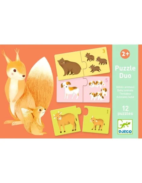 Djeco Puzzel duo - Baby dieren > 2 jaar