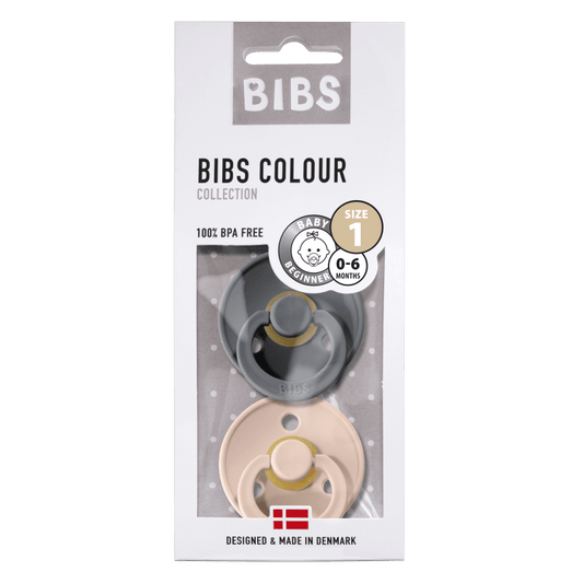 BIBS - Fopspeen natuurrubber - Blister Iron/Blush T1 (0-6 maanden)