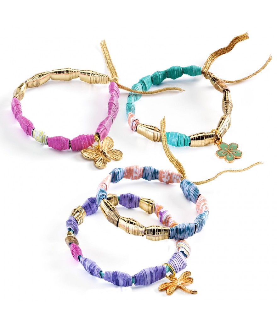 Djeco knutselset - Papieren kralen armbandjes maken