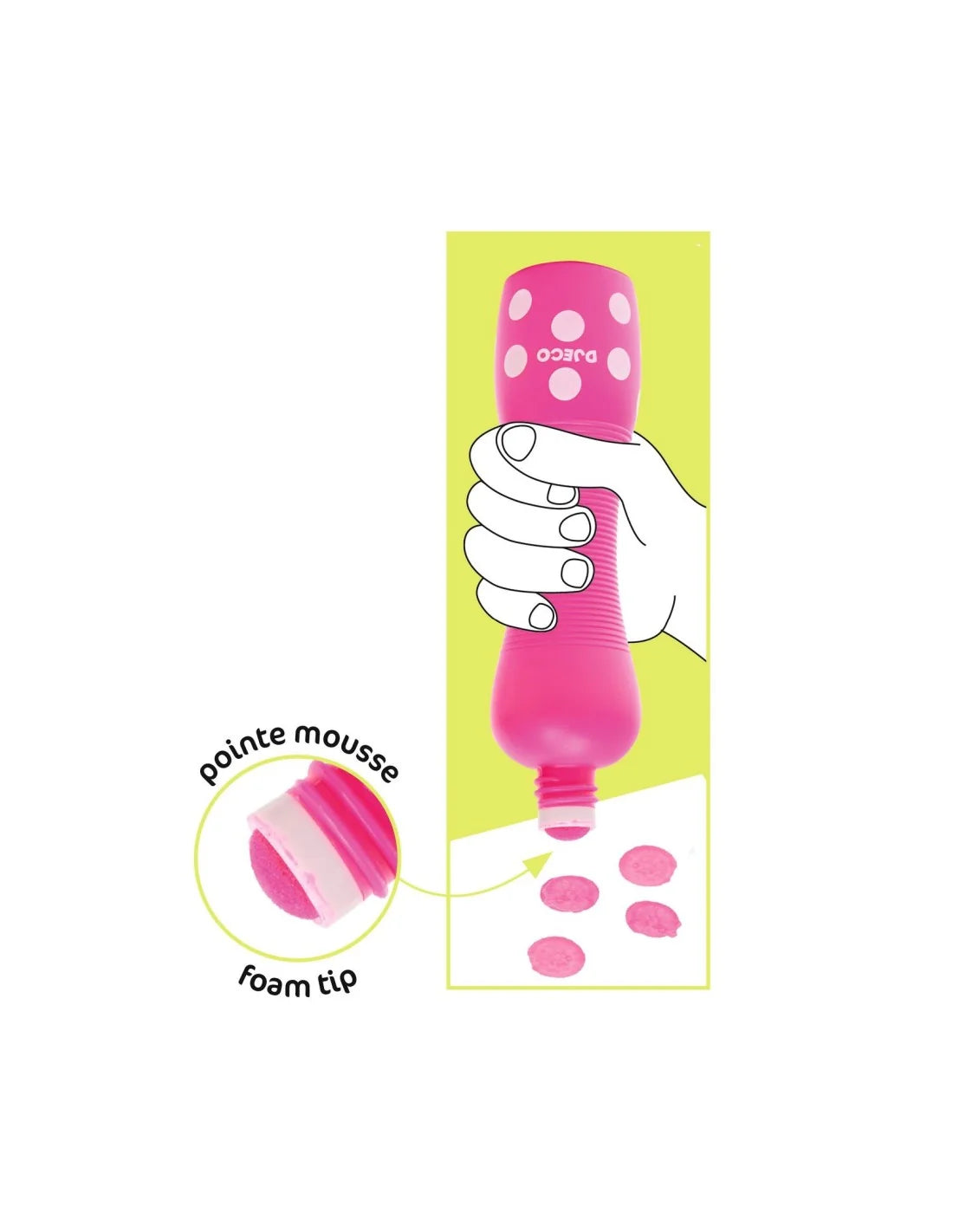 Djeco Schuimmarkers Neon > 18 maanden (Stempelen en tekenen in één)