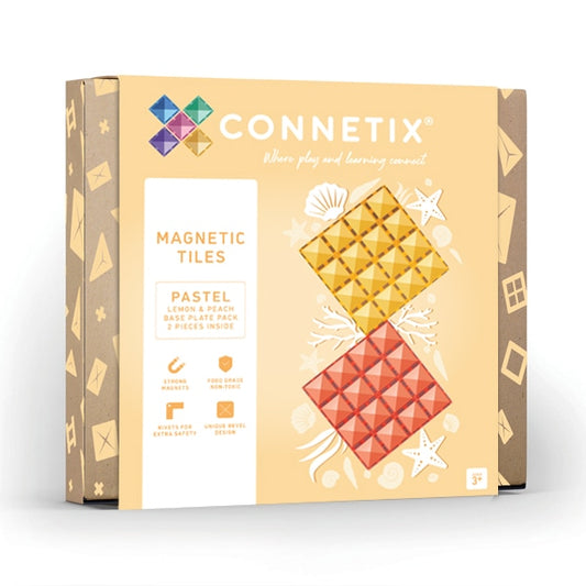 Connetix Pastel Lemon & Peach Base Plate 2 pc