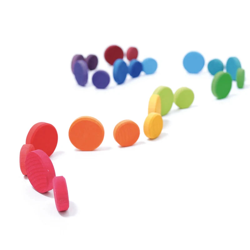 Grimm’s Houten regenboogmunten 24 stuks (10312)