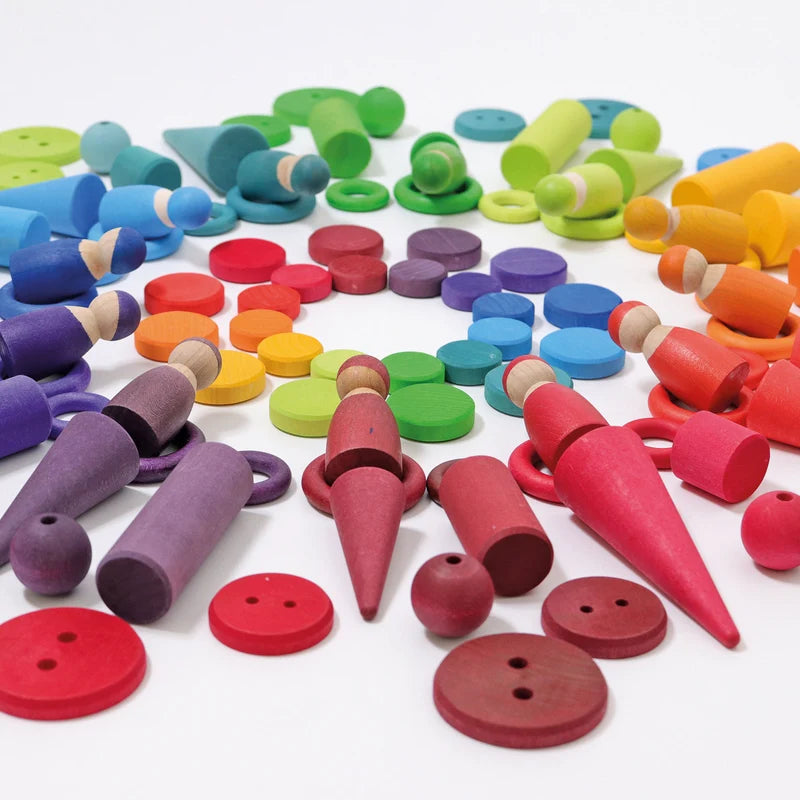 Grimm’s Houten regenboogmunten 24 stuks (10312)