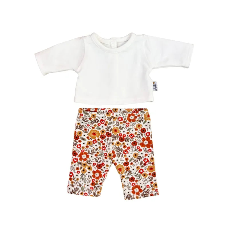 Paula Reina Pop Gordi meisje (bloot/blank/34cm) Kledingset Poppy caramel flowers