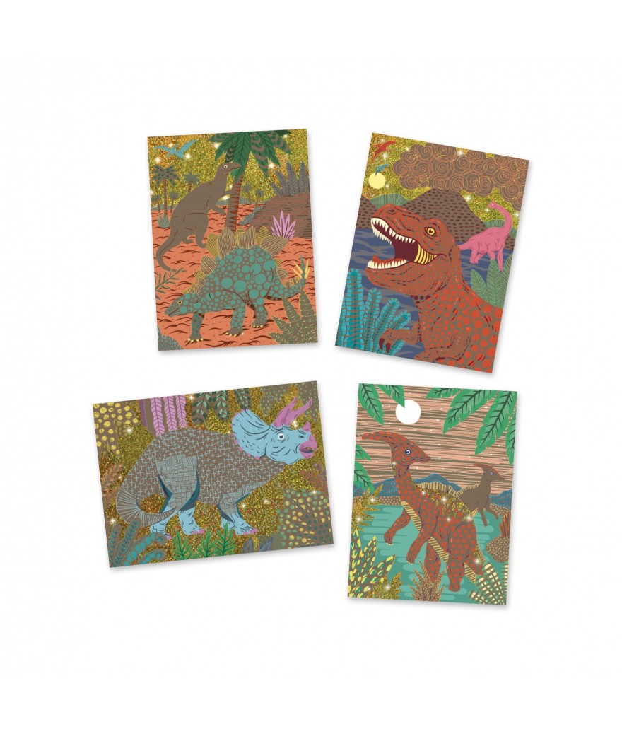 Djeco Kraskaarten Dinosaurus  > 6 jaar