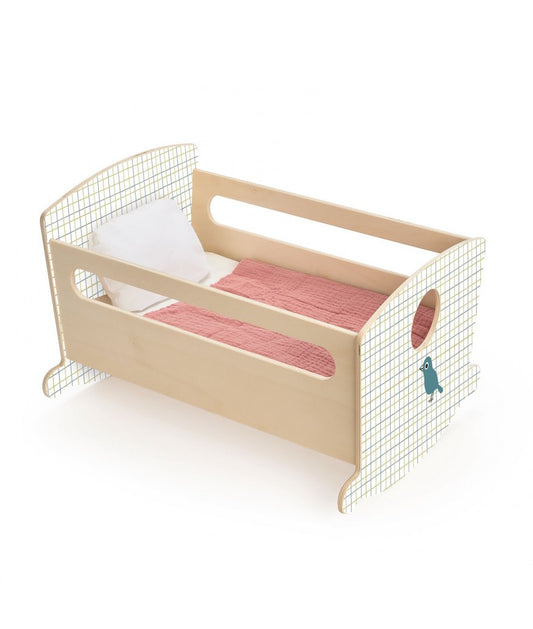 Djeco – Poppenbed - Rocking bed Blue Night