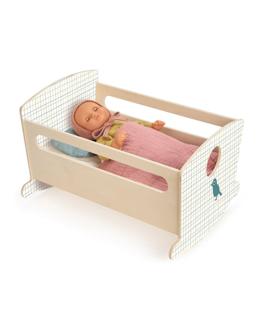 Djeco – Poppenbed - Rocking bed Blue Night