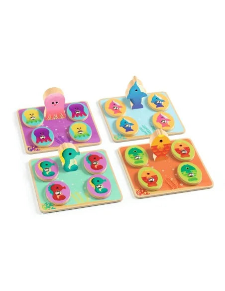 Djeco Ludo Sea - 4 spellen in 1 - bingo, memory, Ludo en vissen