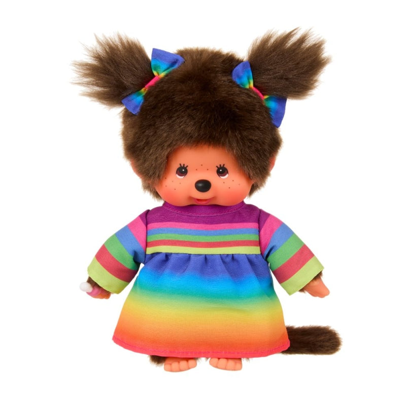 Monchhichi Meisje in regenboogjurk (20 cm)