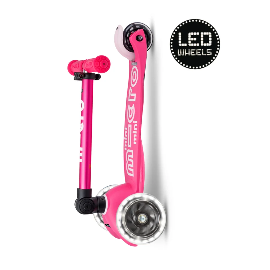 Micro Step - Mini Deluxe inklapbaar LED roze > 2 tot 6 jaar (max 50 kilo)