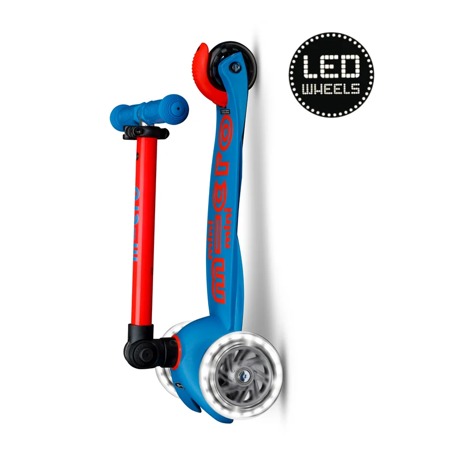 Micro Step - Mini Deluxe inklapbaar LED Blauw/Rood > 2 tot 6 jaar (max 50 kilo)