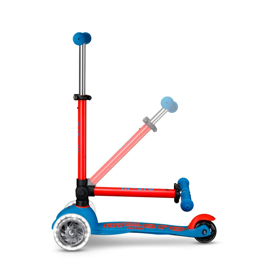 Micro Step - Mini Deluxe inklapbaar LED Blauw/Rood > 2 tot 6 jaar (max 50 kilo)