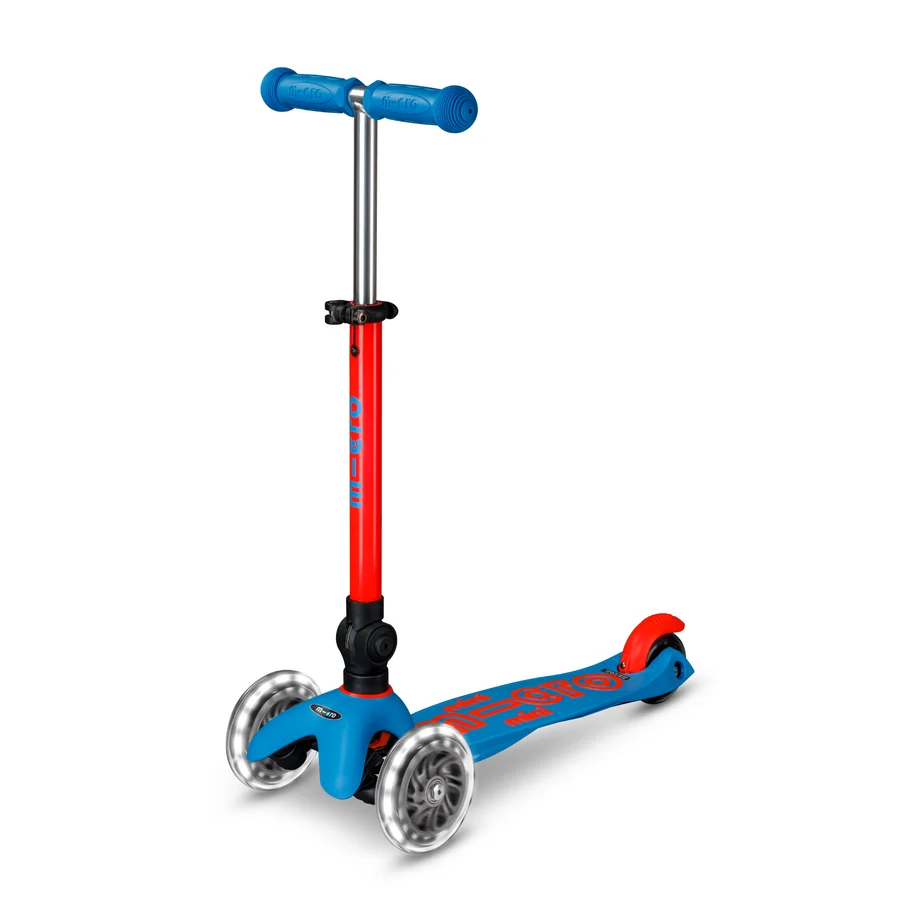 Micro Step - Mini Deluxe inklapbaar LED Blauw/Rood > 2 tot 6 jaar (max 50 kilo)