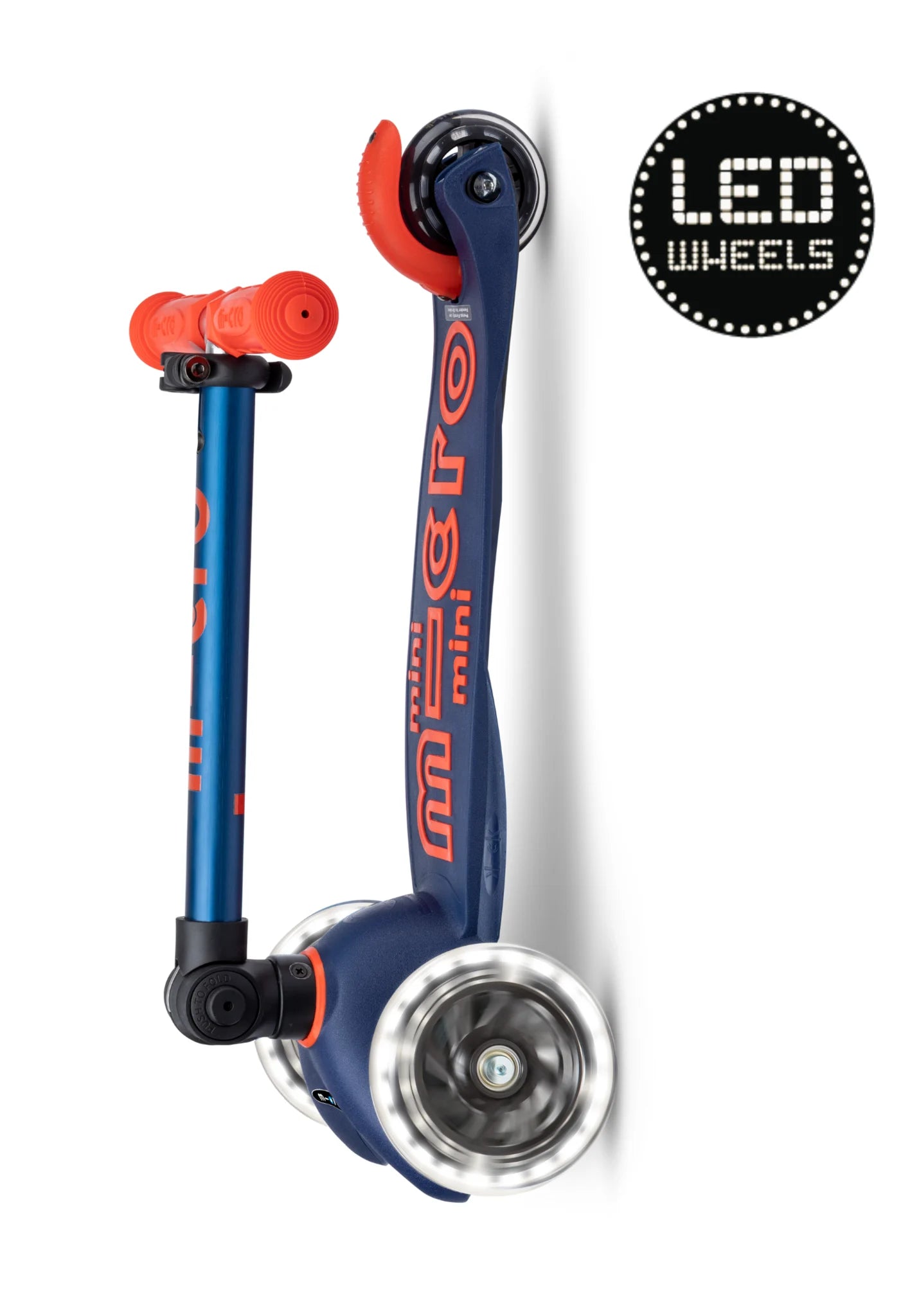 Micro Step - Mini Deluxe inklapbaar LED Marineblauw > 2 tot 6 jaar (max 50 kilo)