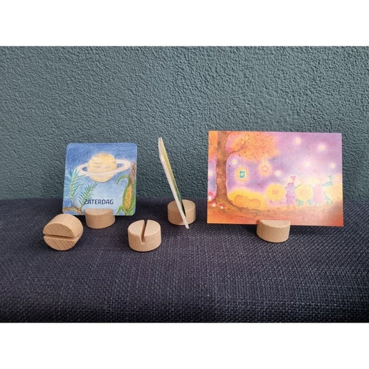 Houten Kaartenhouder rond klein  (3,4 x 2cm)