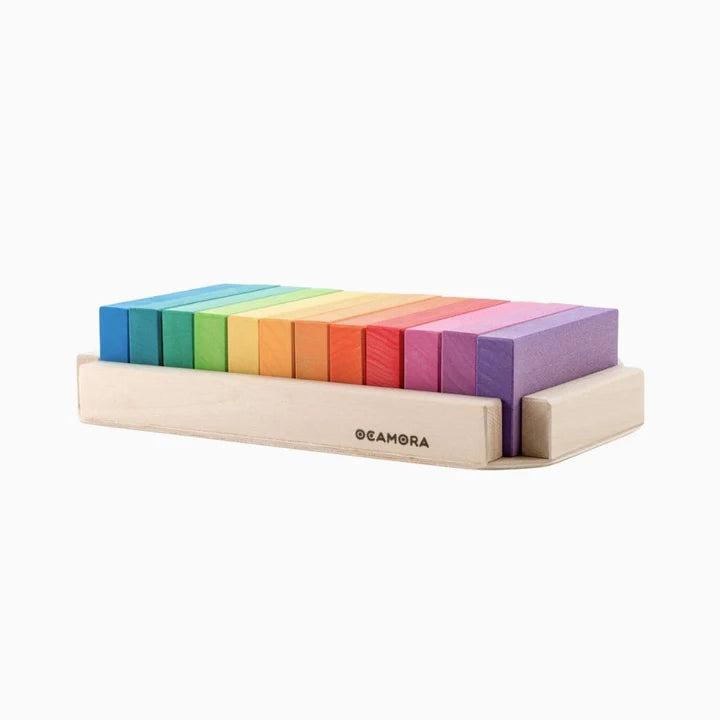 Ocamora 12 houten blokken regenboog - boards Large