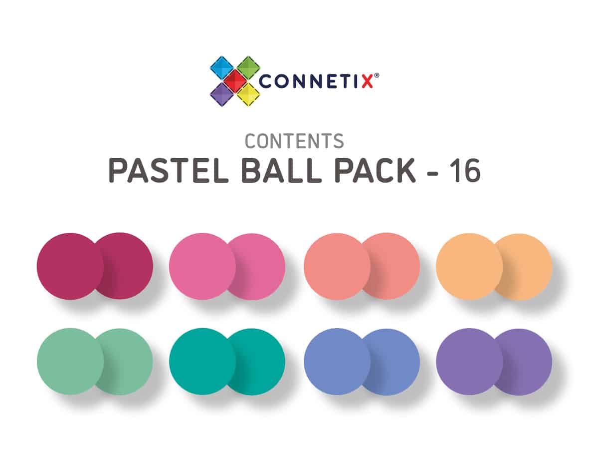 Connetix knikkerbaanballen pastel - 16st