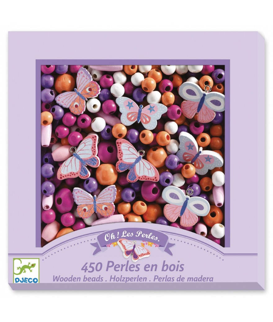 Djeco Houten kralen – Vlinders